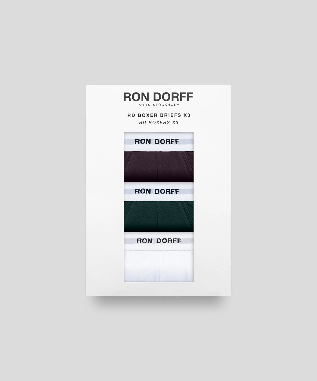RON DORFF Boxer Briefs Kit: White/Green Night/Deep Plum