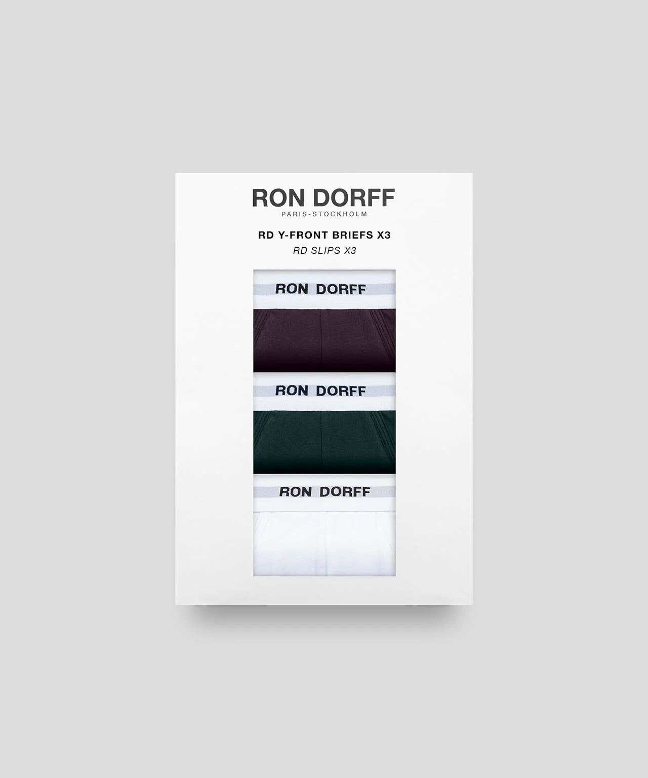 RON DORFF Y-Front Briefs Kit: White/Green Night/Deep Plum