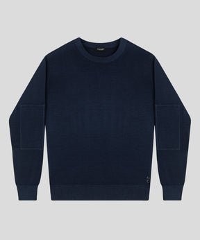 Light Merino Wool Army Sweater: Navy