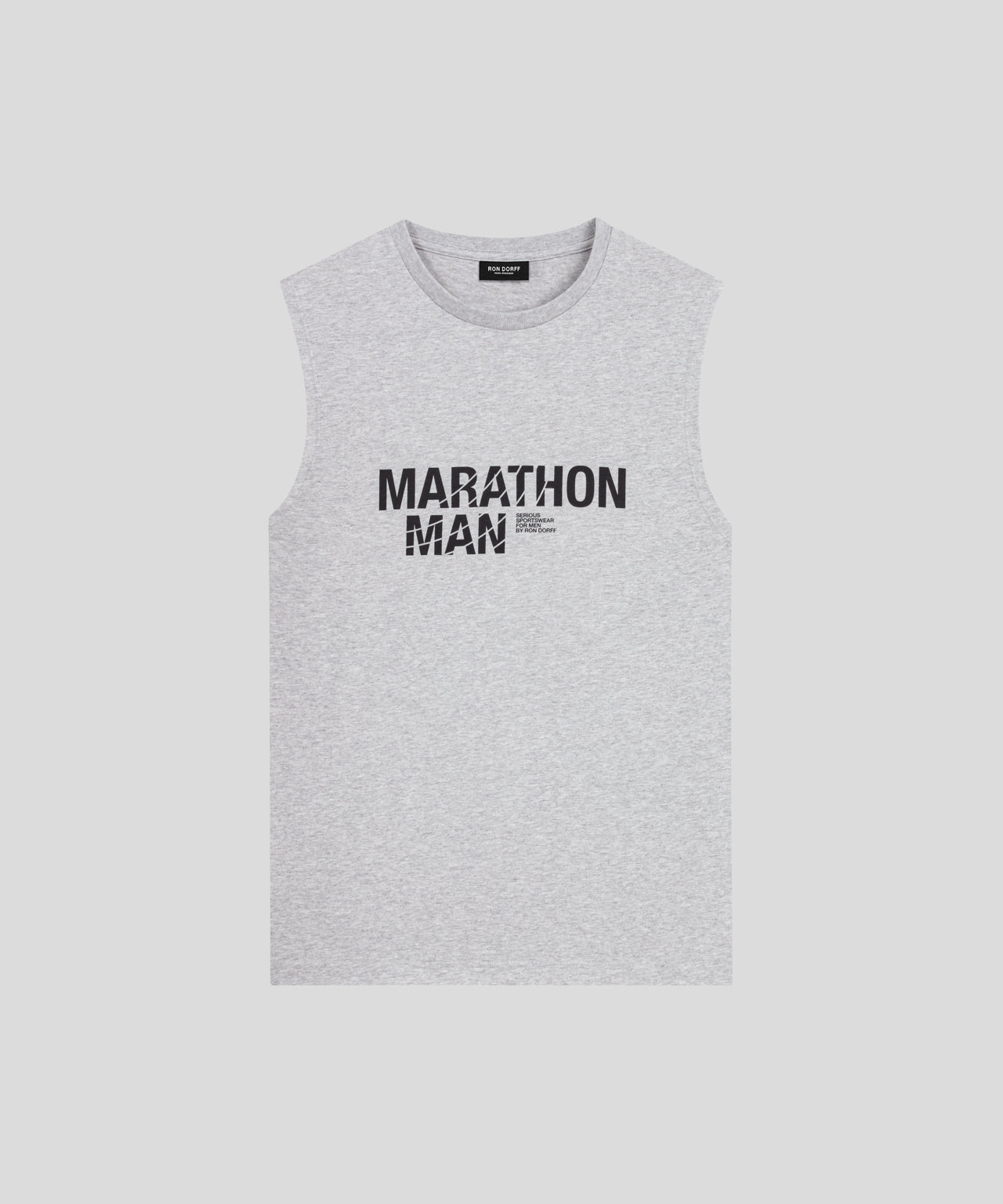 Organic Cotton Sleeveless T-Shirt MARATHON MAN: Heather Grey