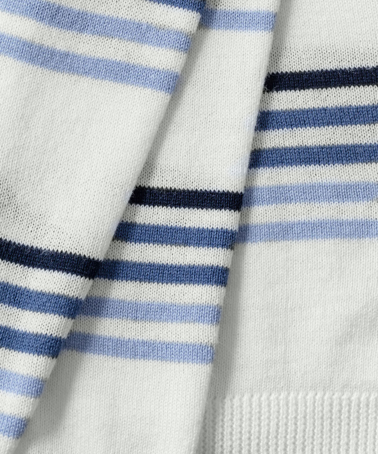 Knitted Striped T-Shirt: Off White