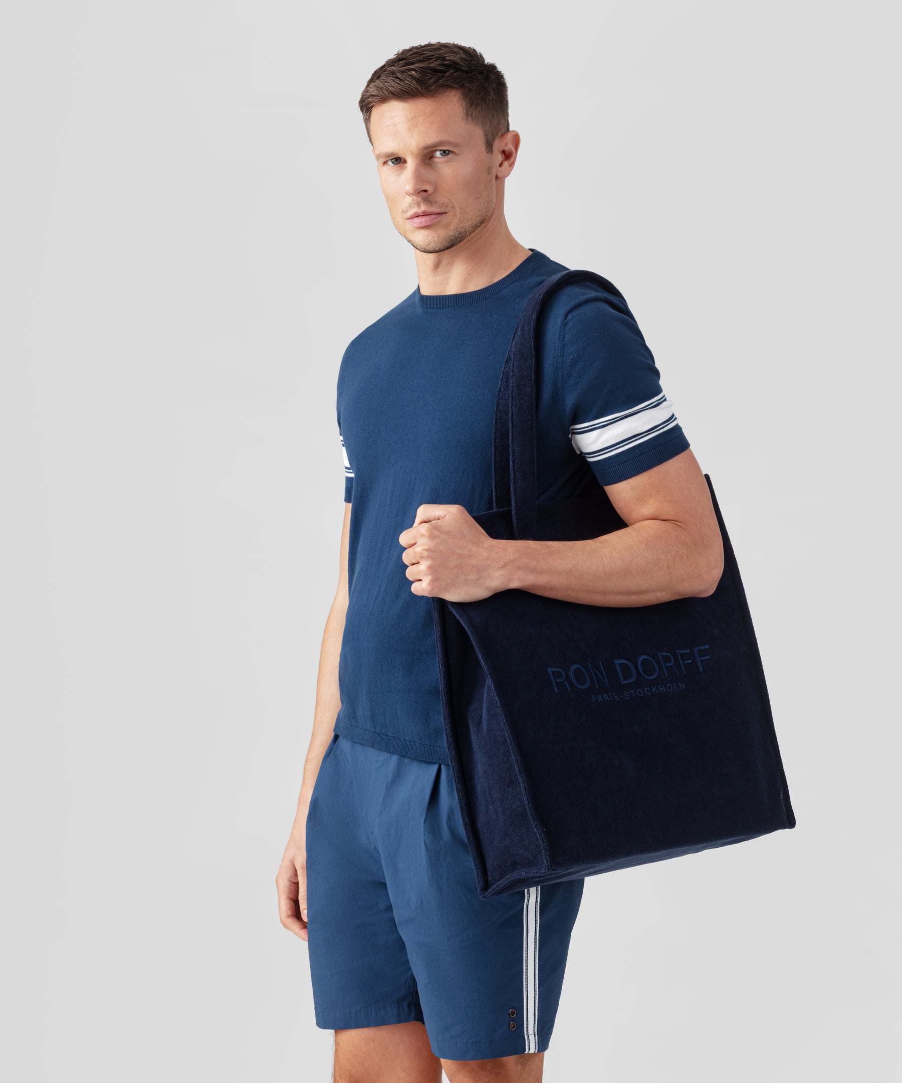 Cotton Terry Beach Bag: Navy