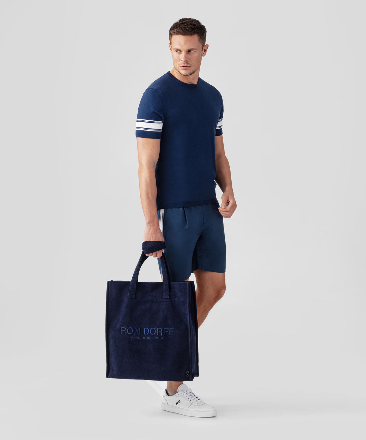 Cotton Terry Beach Bag: Navy