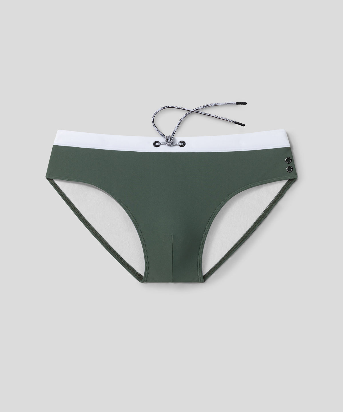 Swim Briefs w. Waistband: Army Green