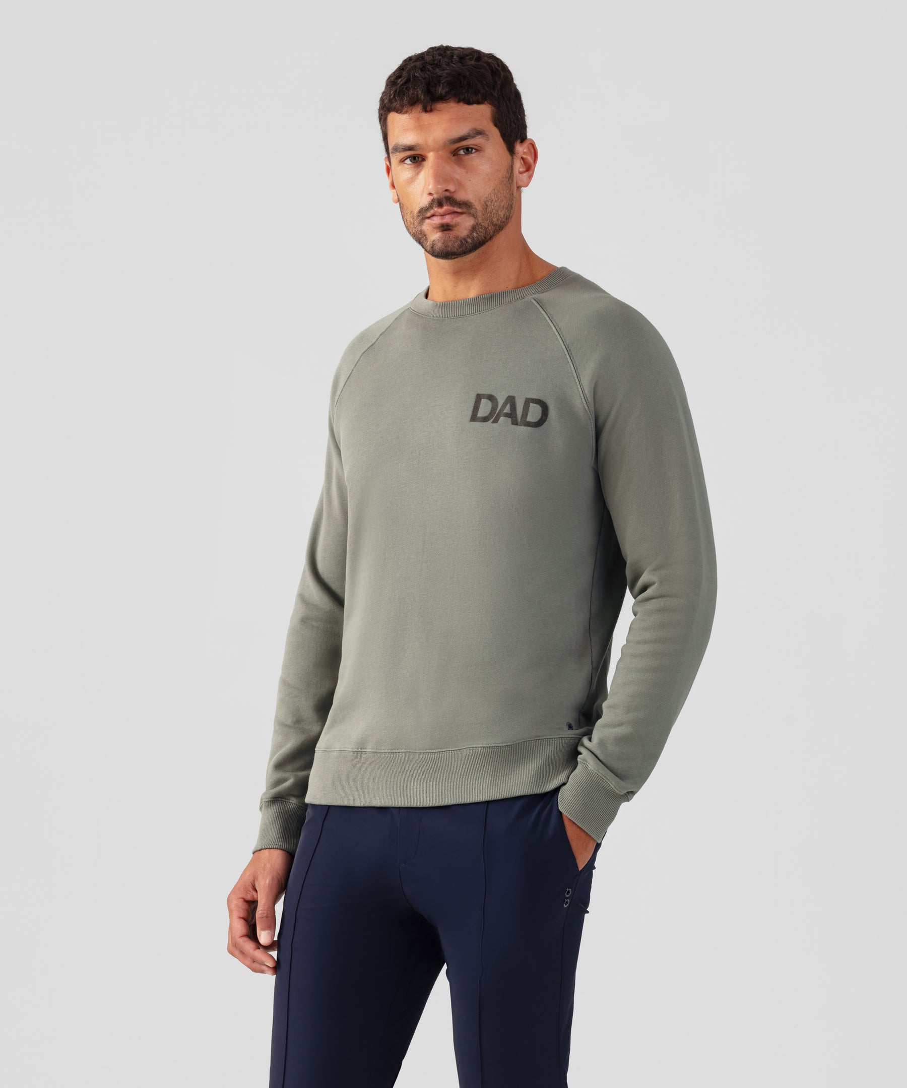 Organic Cotton Sweatshirt "DAD": Army Green