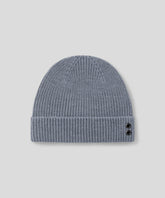 Wool Ribbed Beanie: Glacial Blue