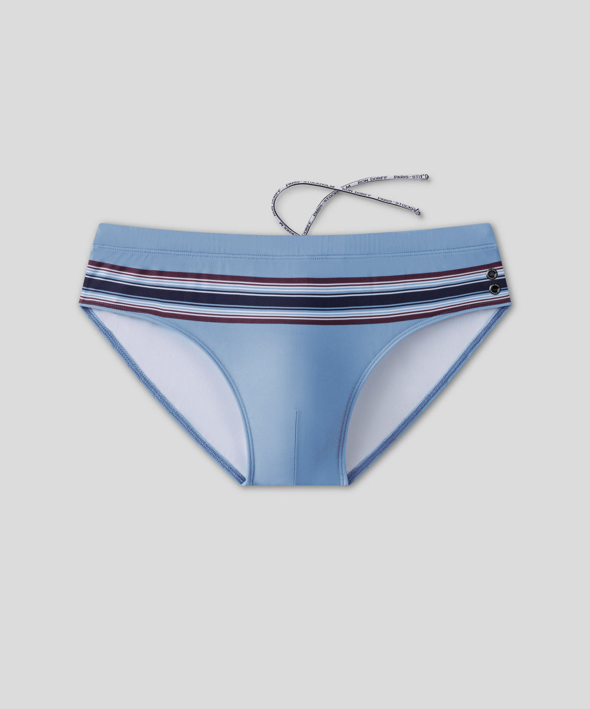 Swim Briefs w. Stripes: Faded Denim