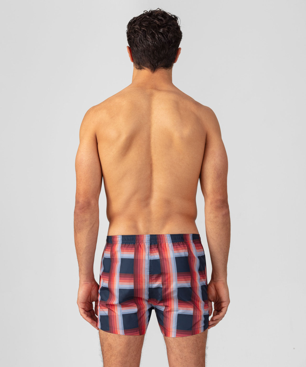 Swim Shorts w. Checks: Navy
