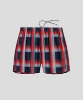 Swim Shorts w. Checks: Navy