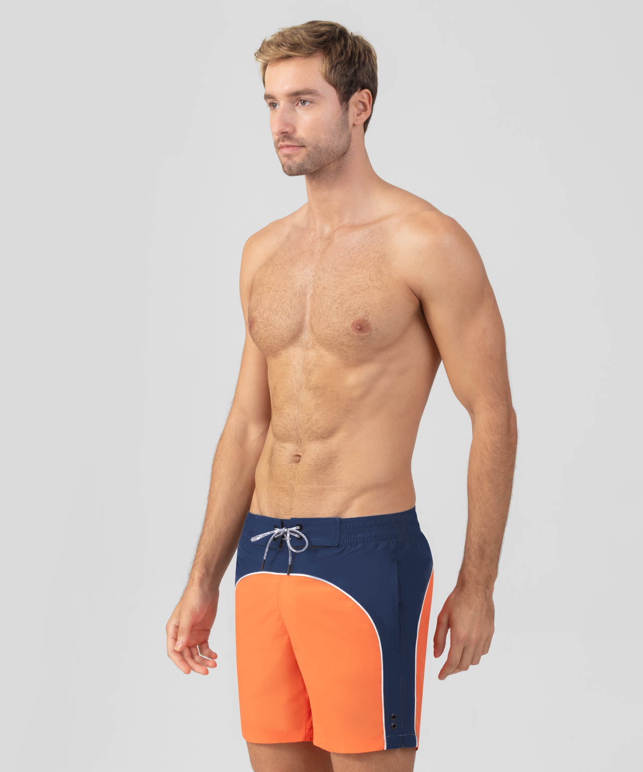 Board Shorts: Navy/Sunset Orange