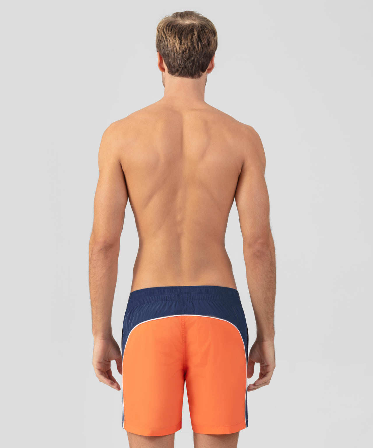 Board Shorts: Navy/Sunset Orange