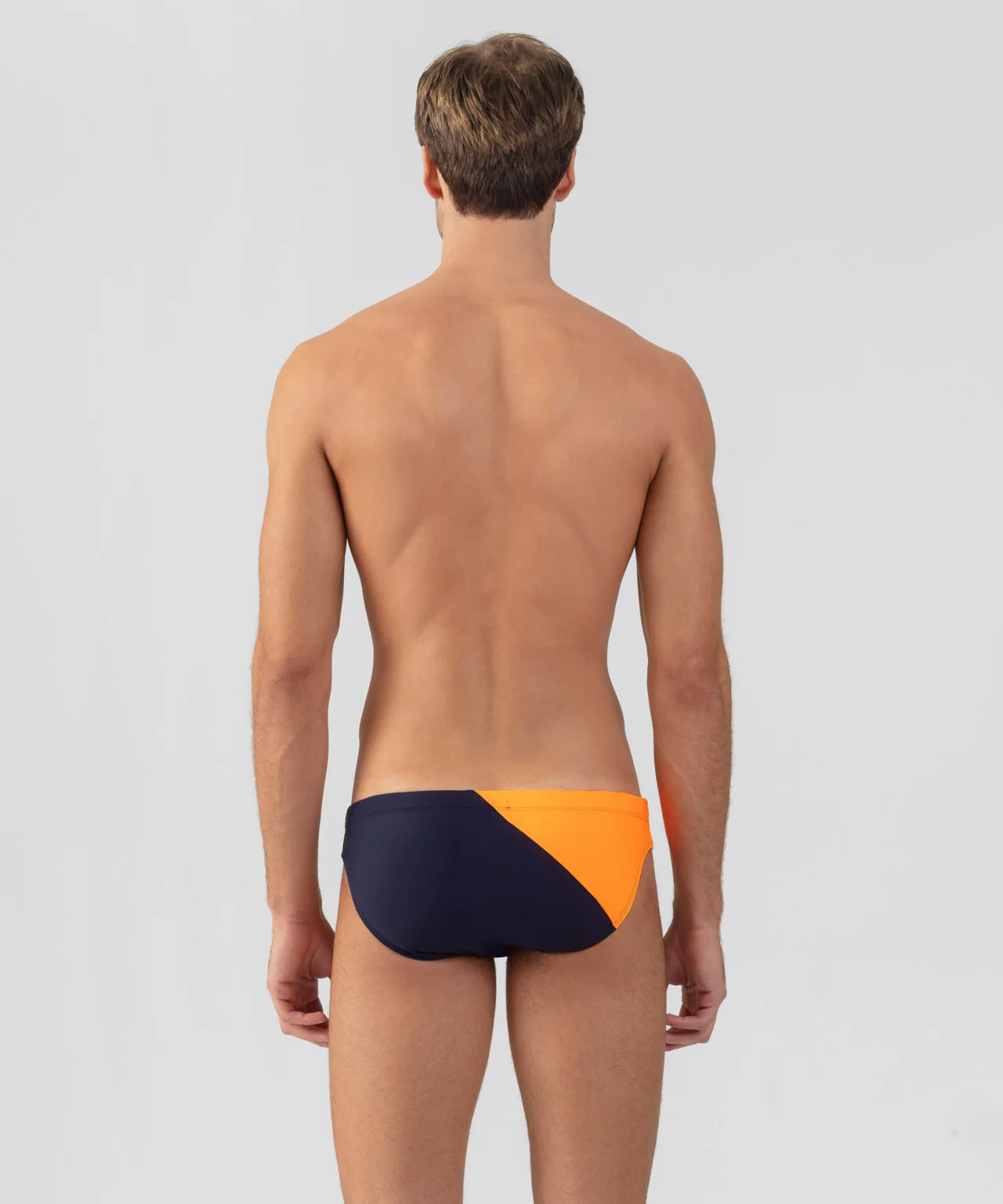 Slim Swim Briefs Bicolor: Navy/Neon Orange