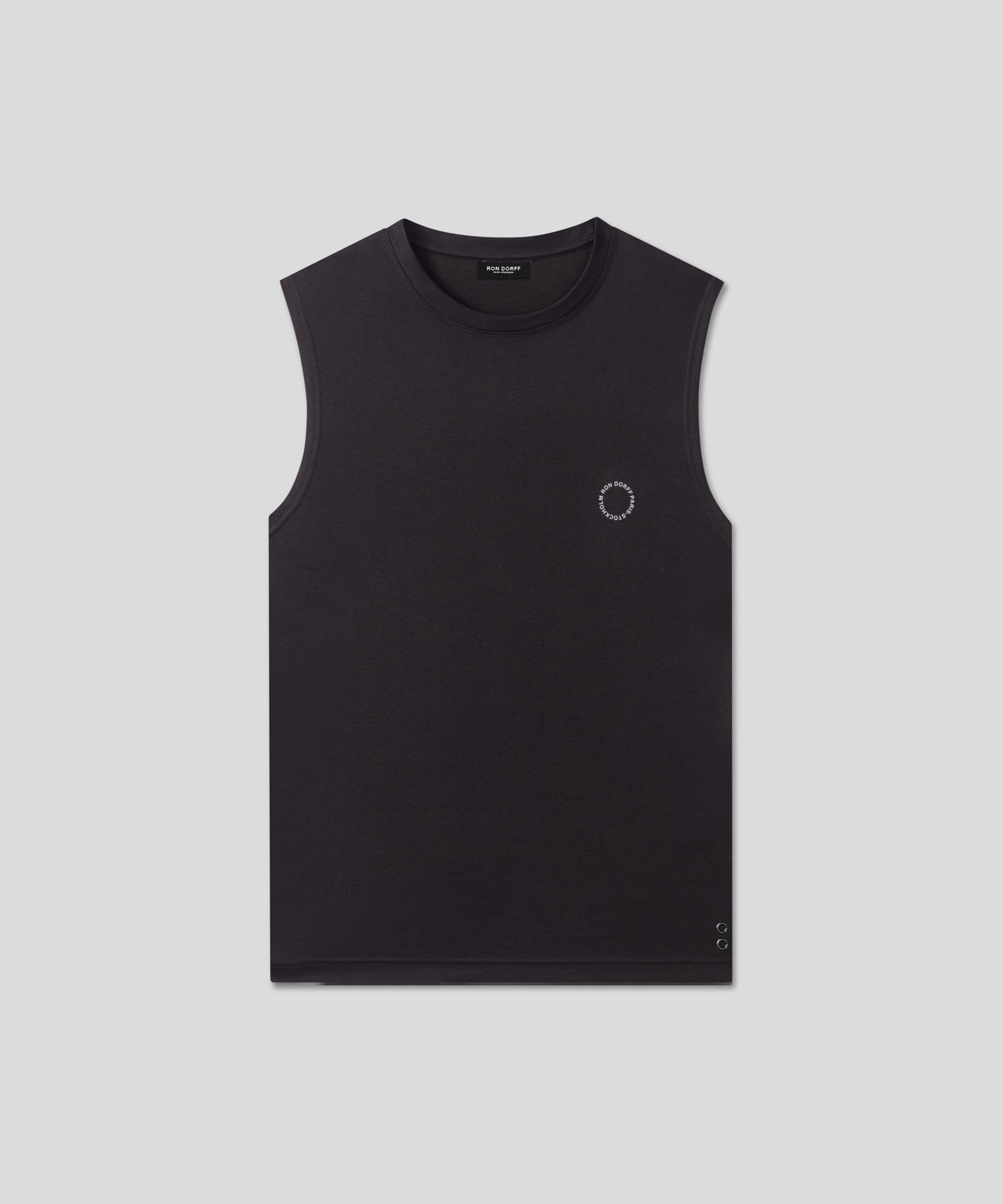 Sports Sleeveless T-Shirts w. Reflective Piping: Black