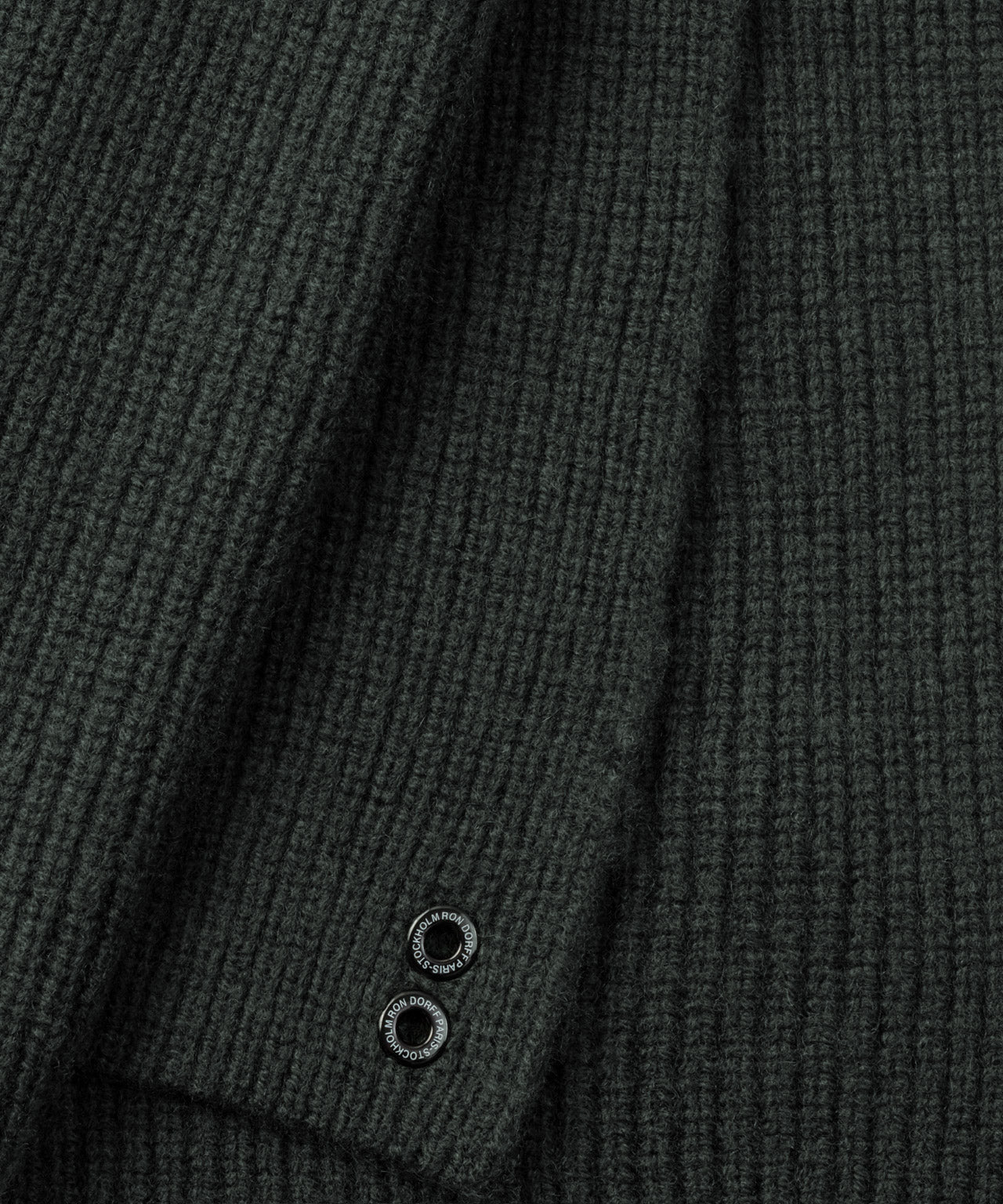 Ribbed Wool Scarf: Dark Khaki
