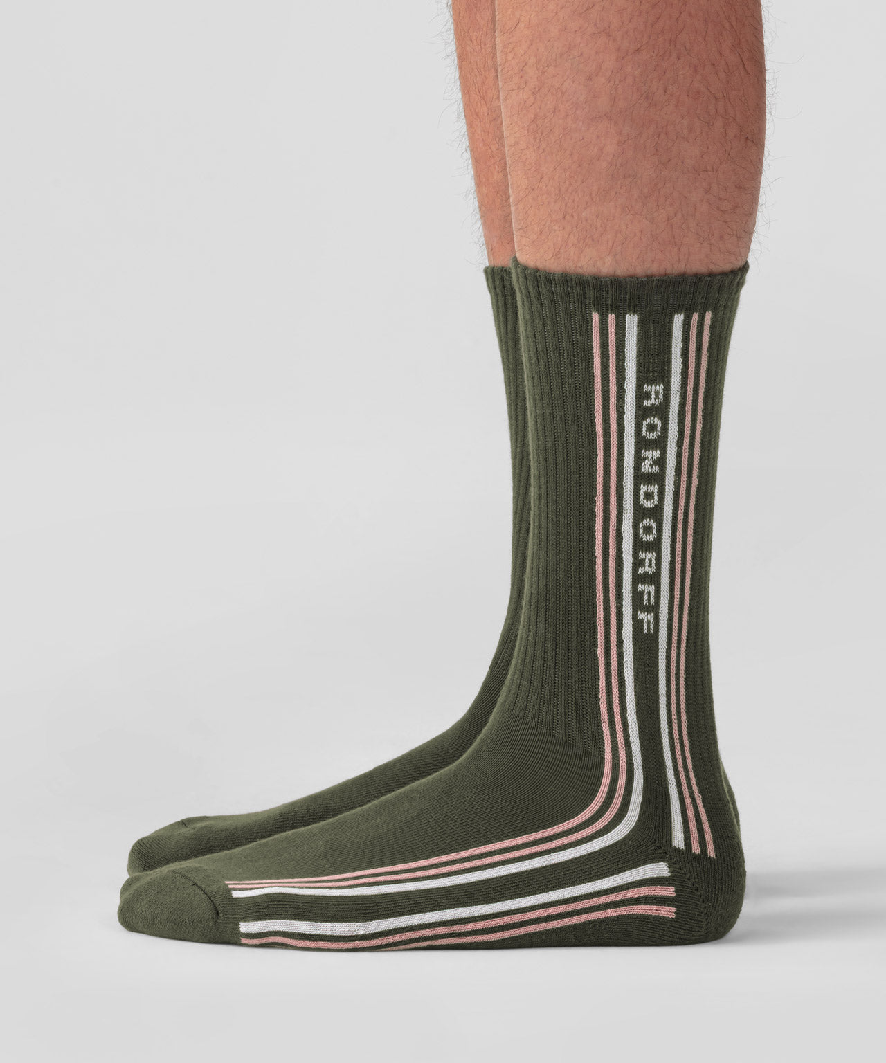 Sports Socks RD w. Side Stripes: Military Green