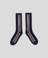 Sports Socks RD w. Side Stripes: Navy