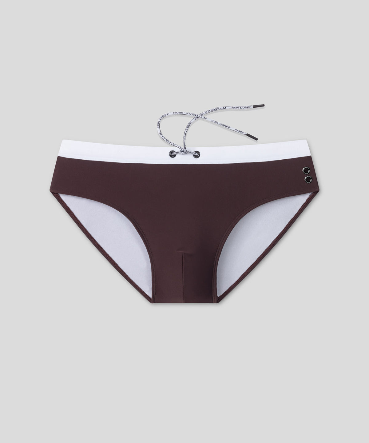 Swim Briefs w. Waistband: Espresso Nude