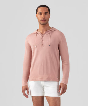 Light Cotton-Silk Hoodie Sweater: Woodrose