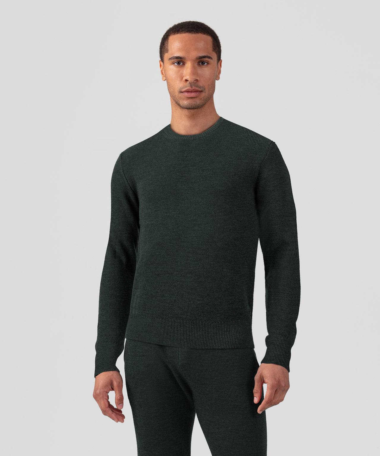 Ribbed Wool Sweater: Dark Khaki
