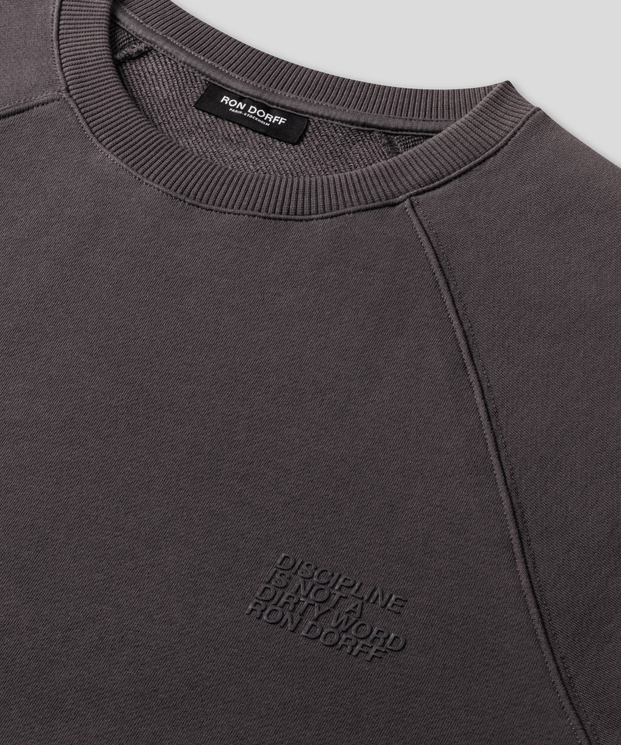 Organic Cotton Sleeveless Sweatshirt "DISCIPLINE": Cosmo Grey