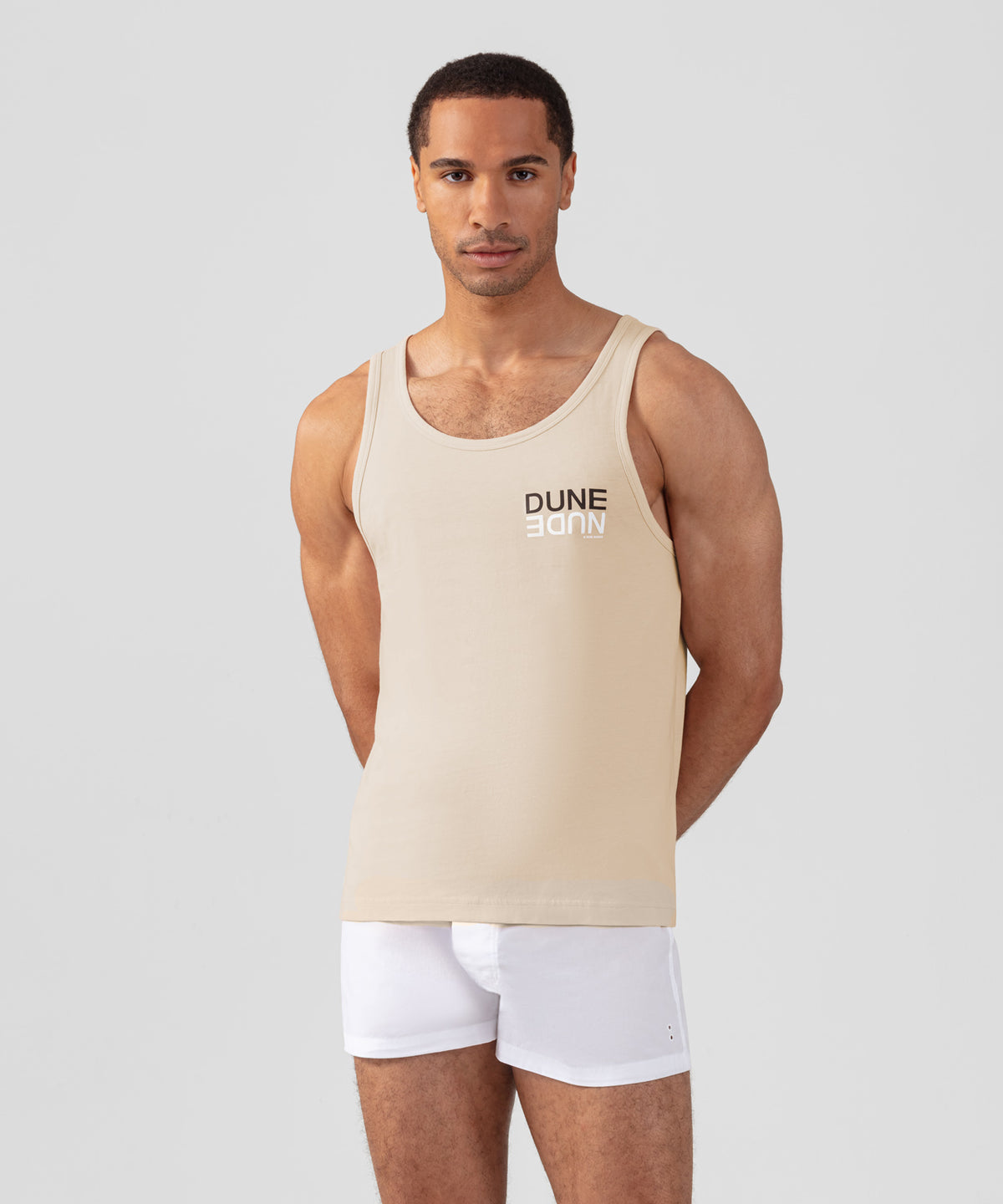 Organic Cotton Tank Top "DUNE NUDE": Nude