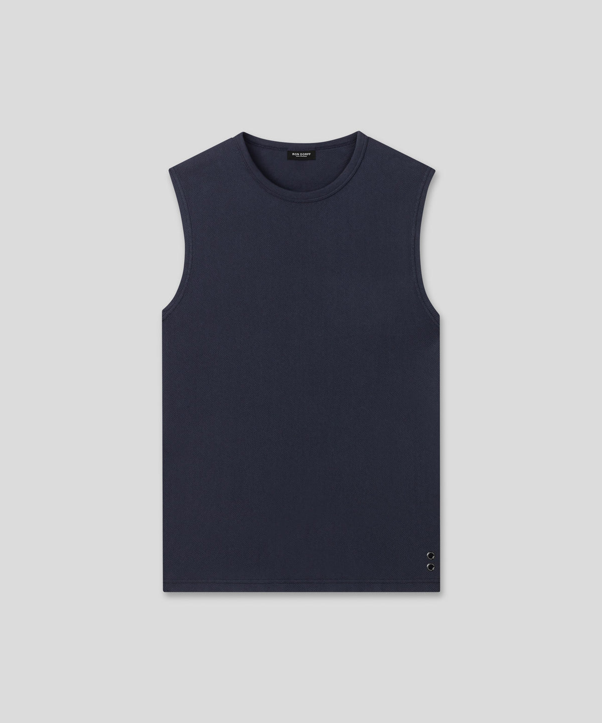 Cotton Mesh Sleeveless T-Shirt: Navy