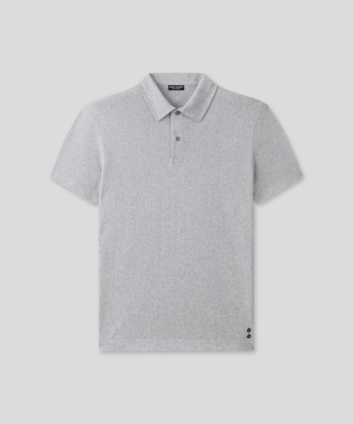 Cotton Mesh RD Polo: Grey Melange