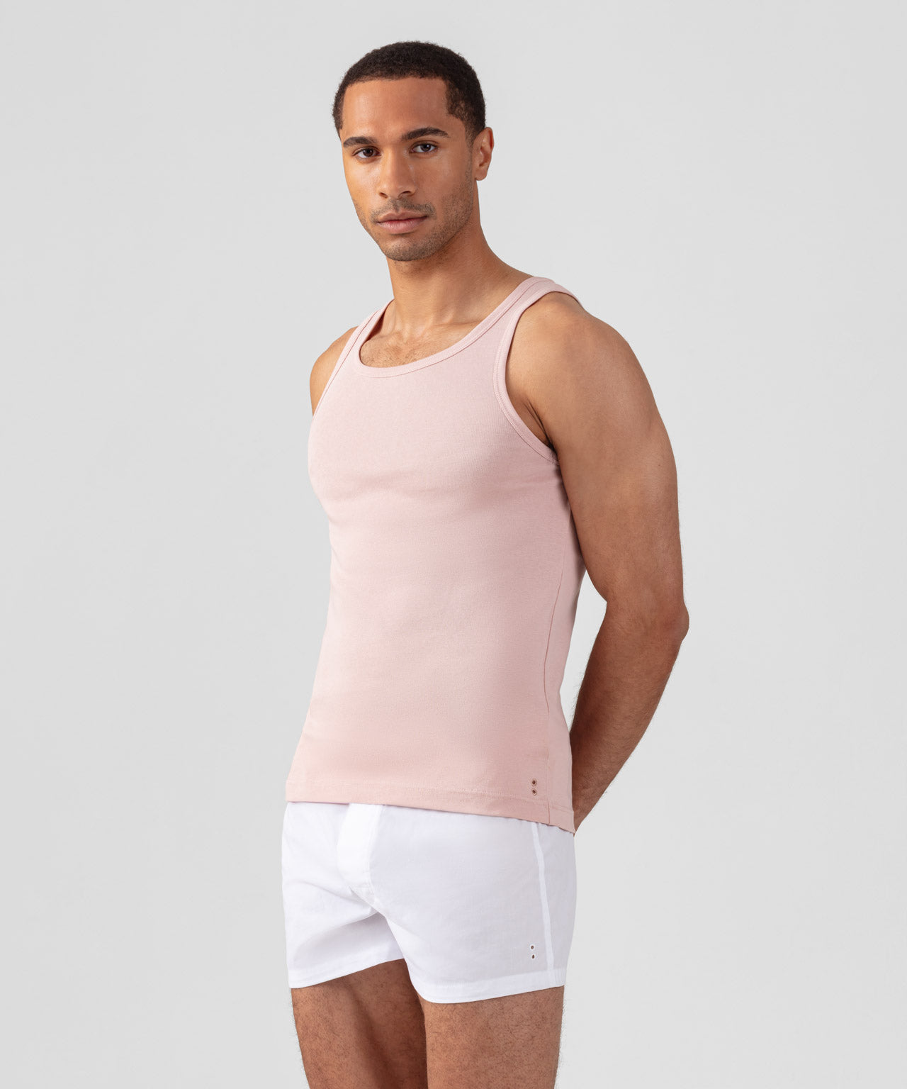 Ribbed Tank Top: Sunrise Pink