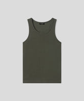Army Ribbed Tank Top: Military Green