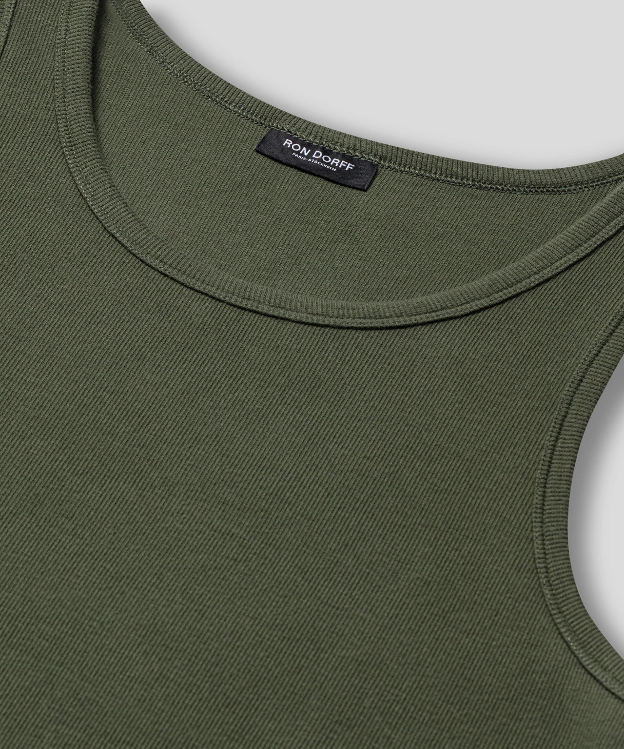 Army Ribbed Tank Top: Military Green