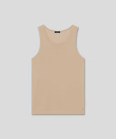 Cotton Mesh Tank Top: Nude