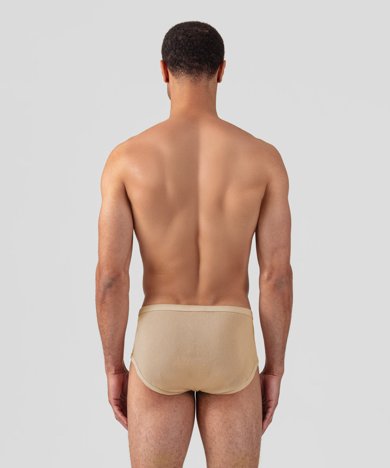 Cotton Mesh Y-Front Briefs: Nude