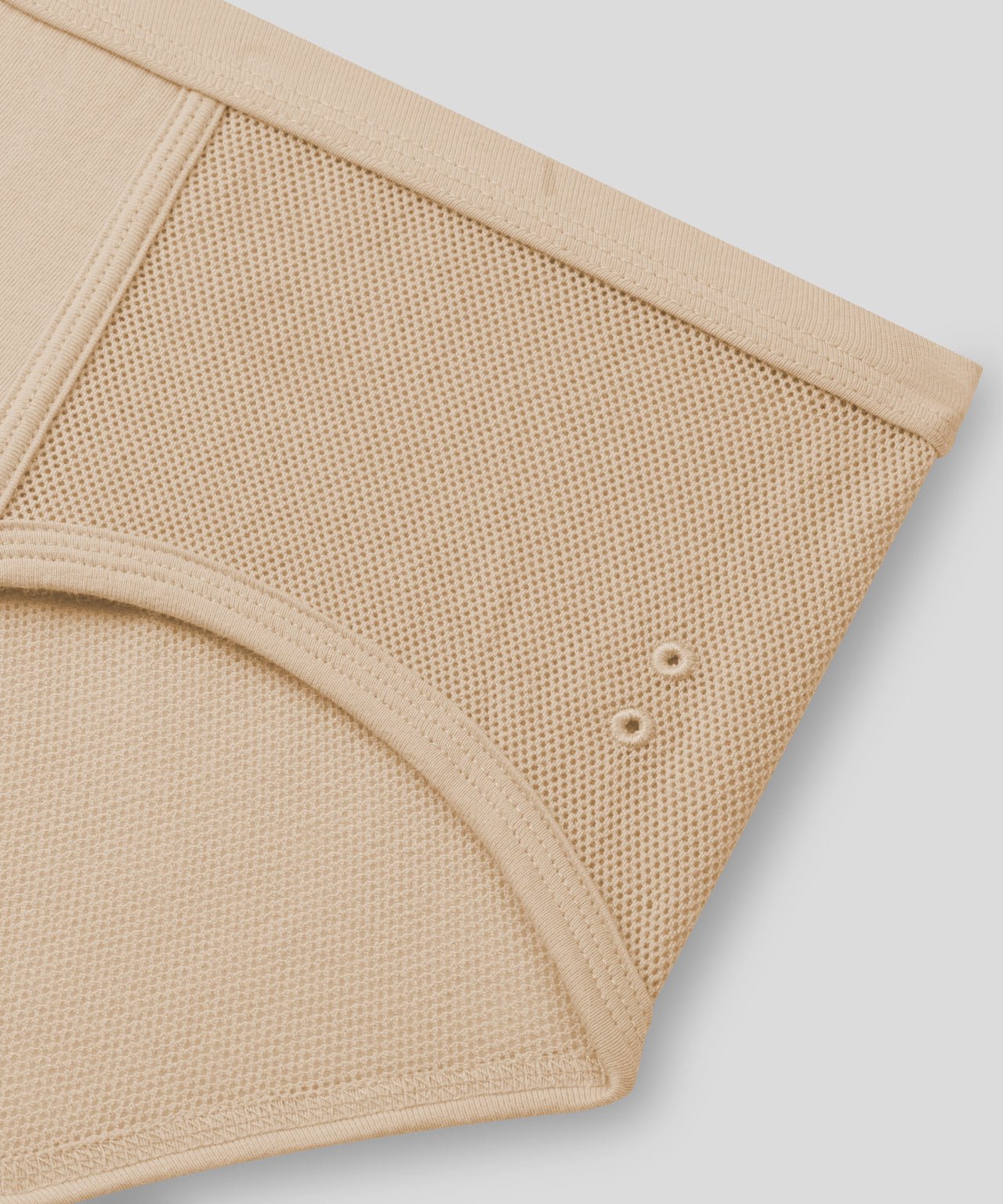 Cotton Mesh Y-Front Briefs: Nude