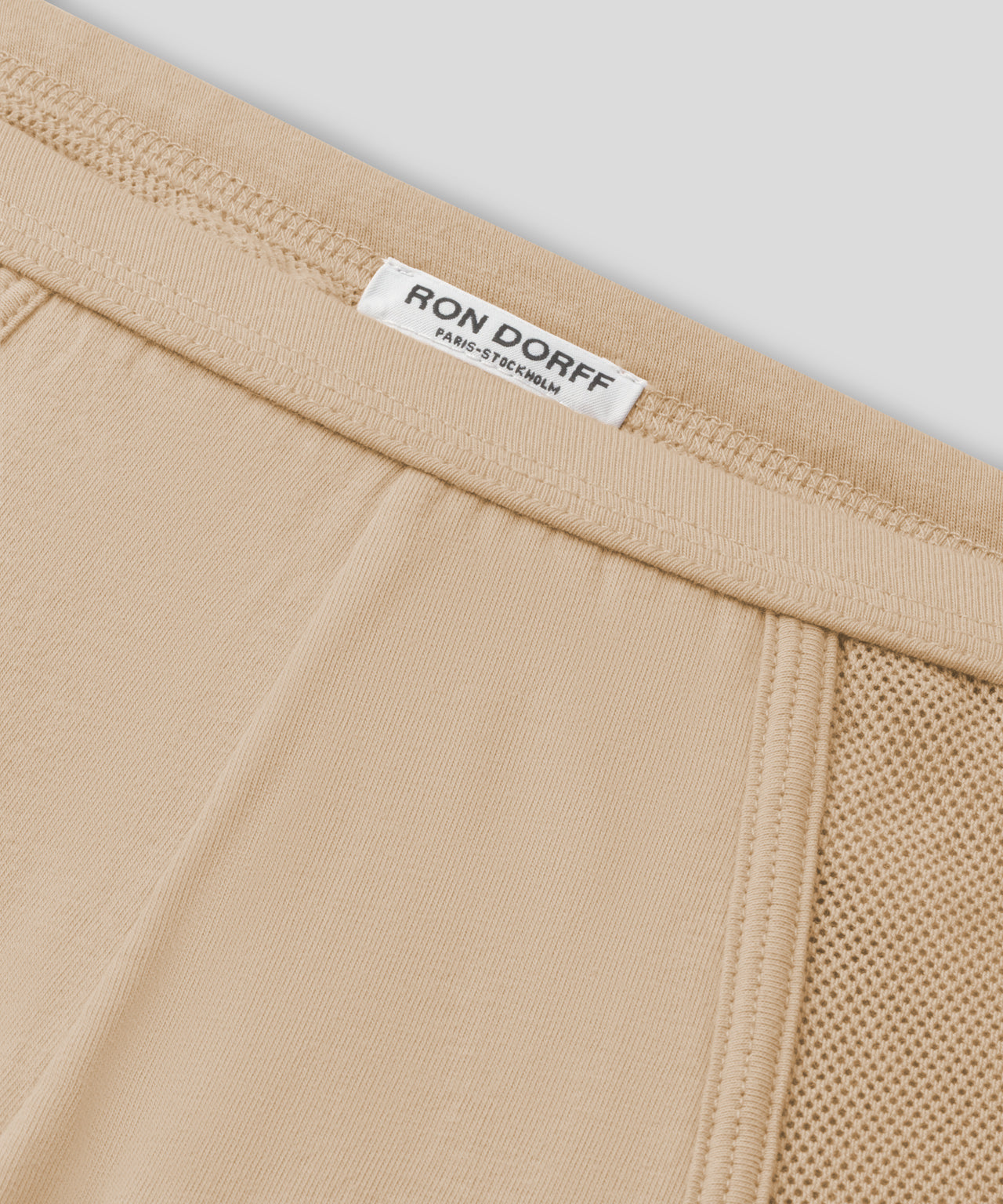 Cotton Mesh Y-Front Briefs: Nude