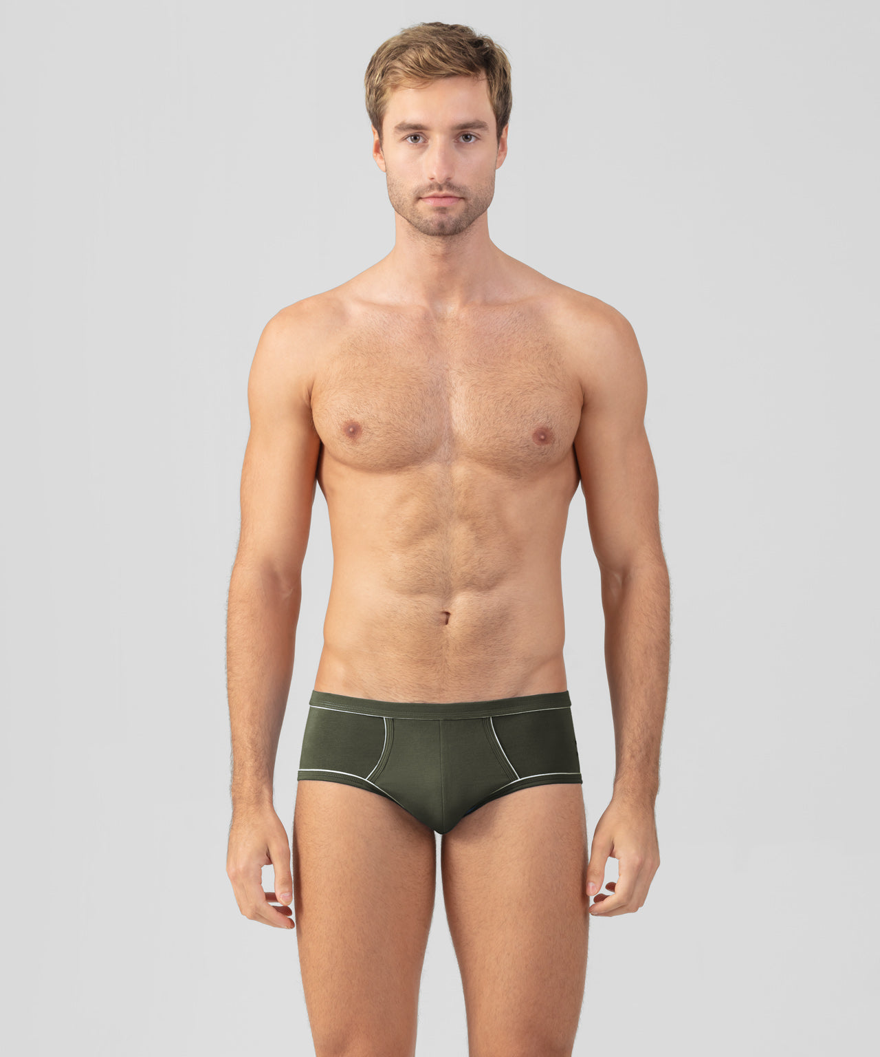 Y-Front Briefs w. Piping: Military Green