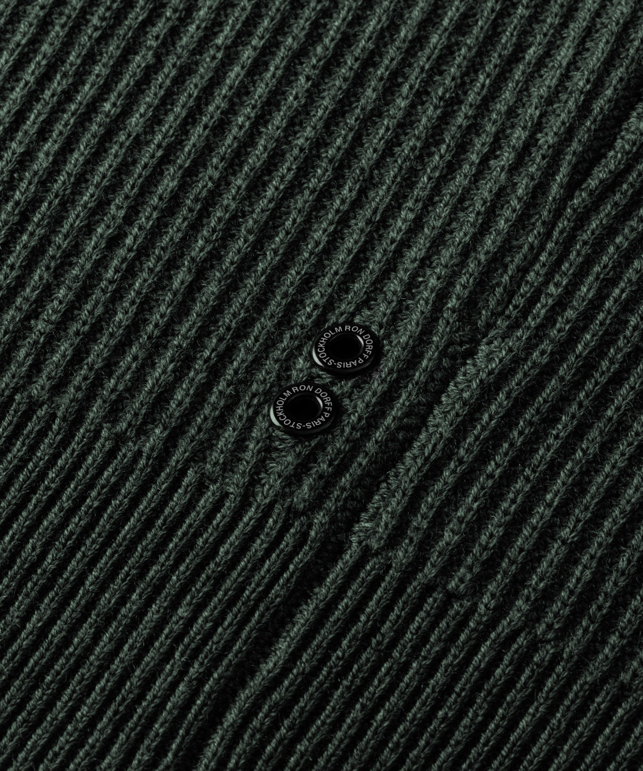 Ribbed Wool Half Zip Sweater: Dark Khaki