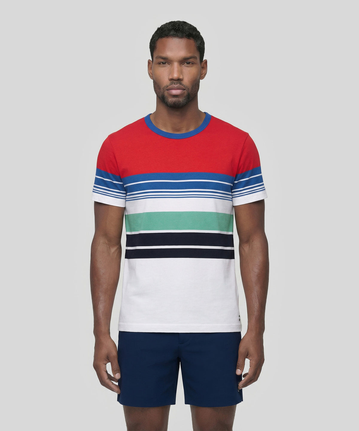 T-Shirt Eyelet Edition w. Retro Stripes: Shocking Red