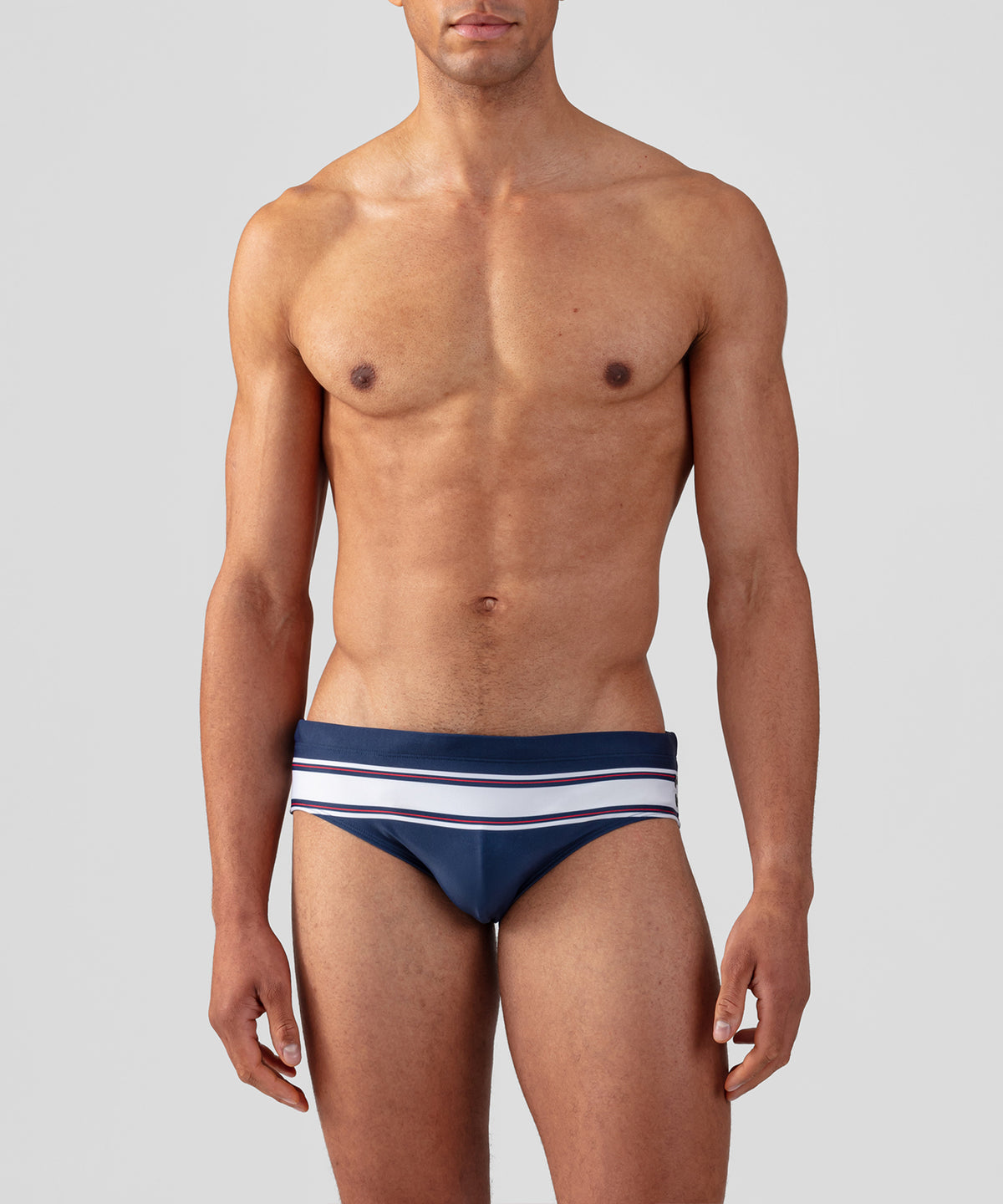Swim Briefs Horizontal w. Stripes: Navy