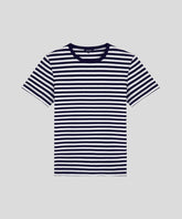 Crew Neck T-Shirt Eyelet Edition: Navy/White