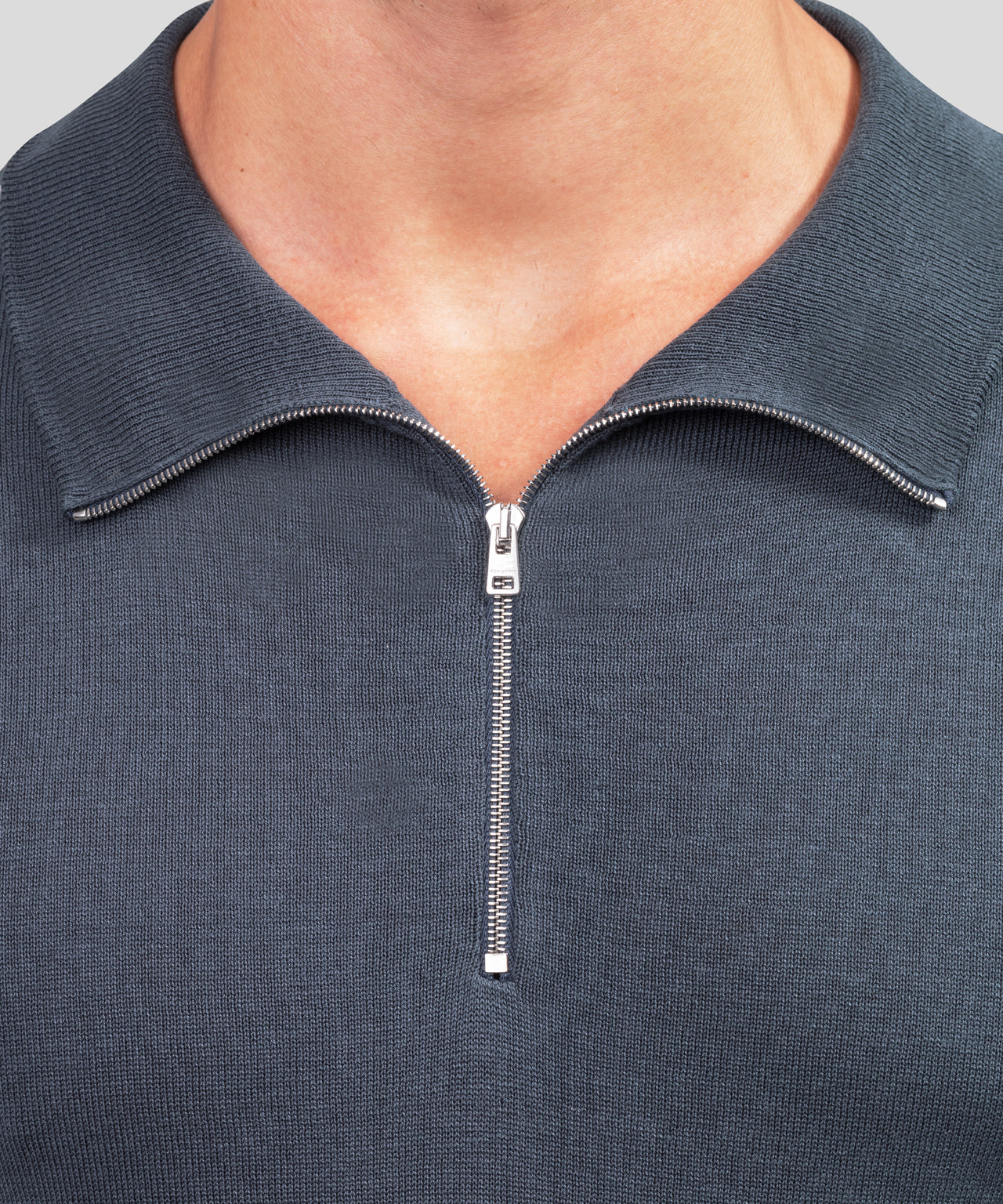 Cotton Silk RD Polo w Piping: Stormy Weather