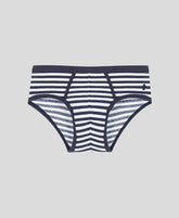 Y-Front Briefs w. Stripes: Navy/White