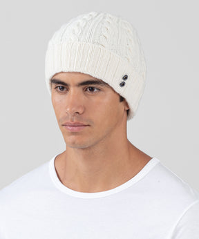 Cashmere Wool Telemark Beanie: Off White
