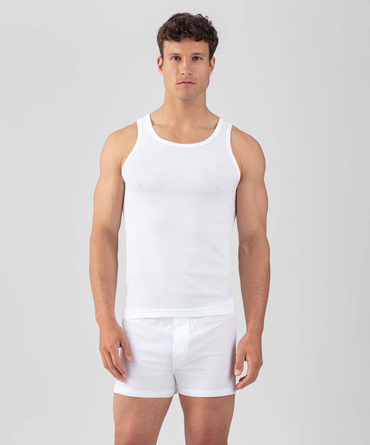 Ribbed Tank Top: White