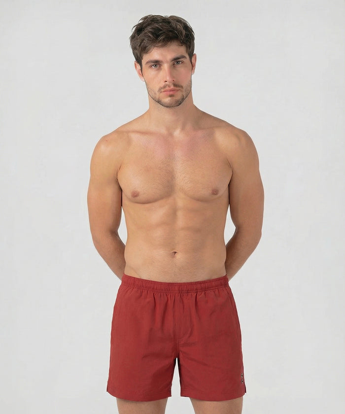 Extended Swim Shorts: Red