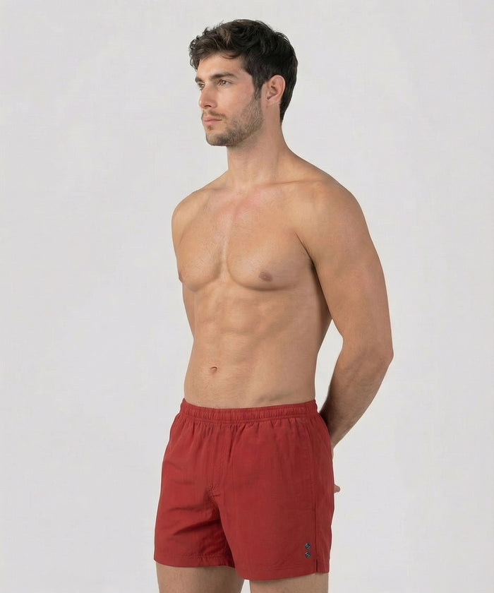 Extended Swim Shorts: Red
