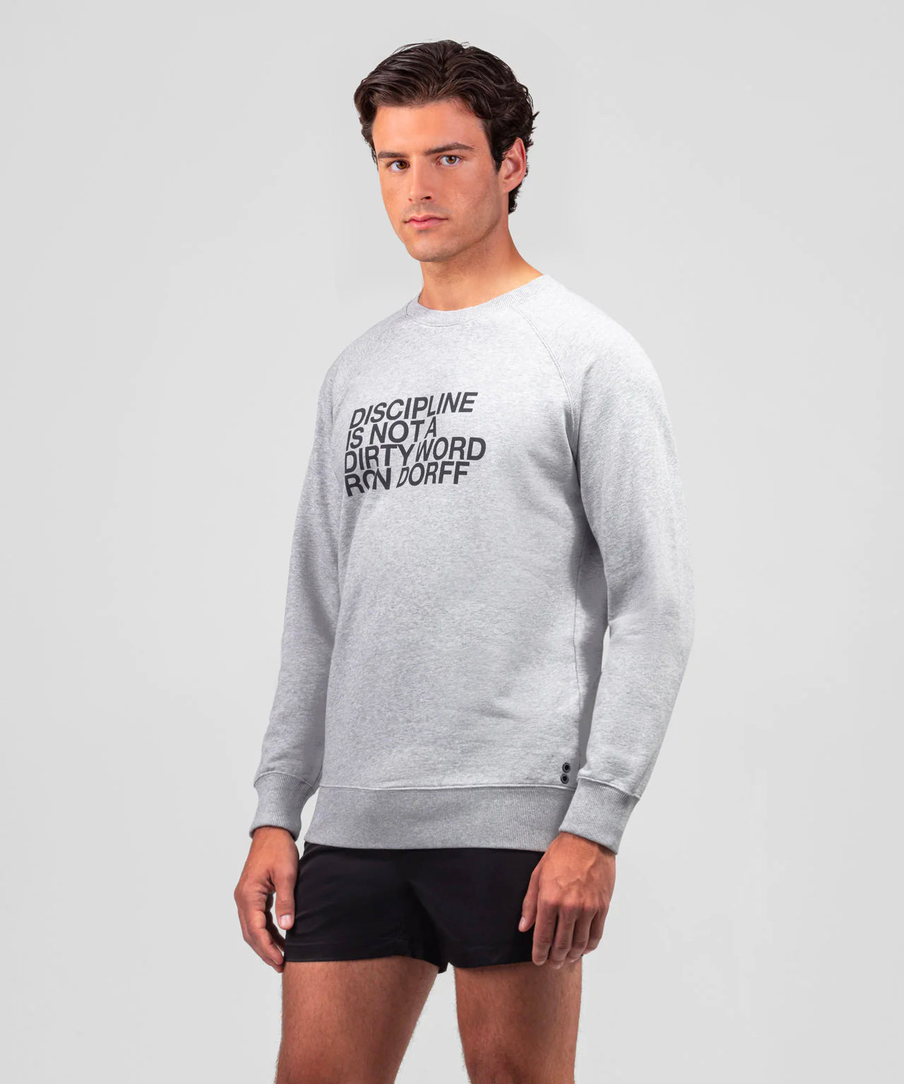 Organic Cotton Sweatshirt "DISCIPLINE": Grey Melange