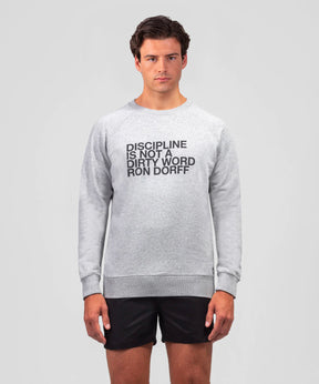 Organic Cotton Sweatshirt "DISCIPLINE": Grey Melange