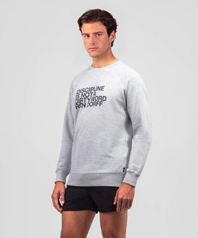 Organic Cotton Sweatshirt "DISCIPLINE": Grey Melange