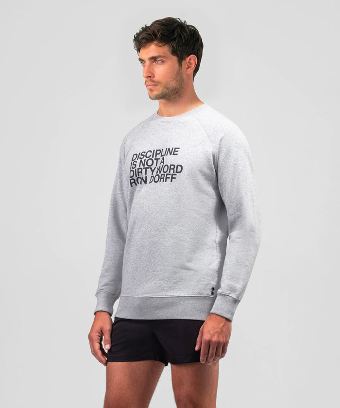 Organic Cotton Sweatshirt "DISCIPLINE": Grey Melange