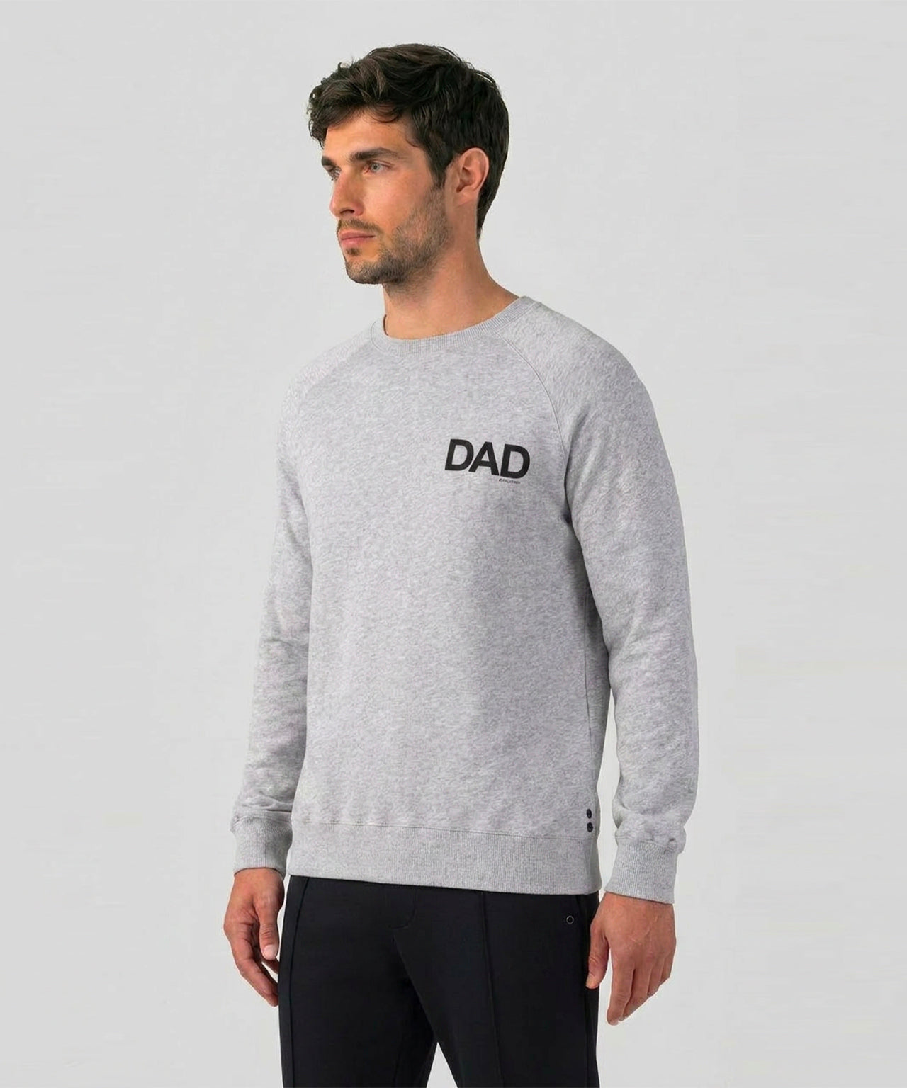 Organic Cotton Sweatshirt "DAD": Grey Melange